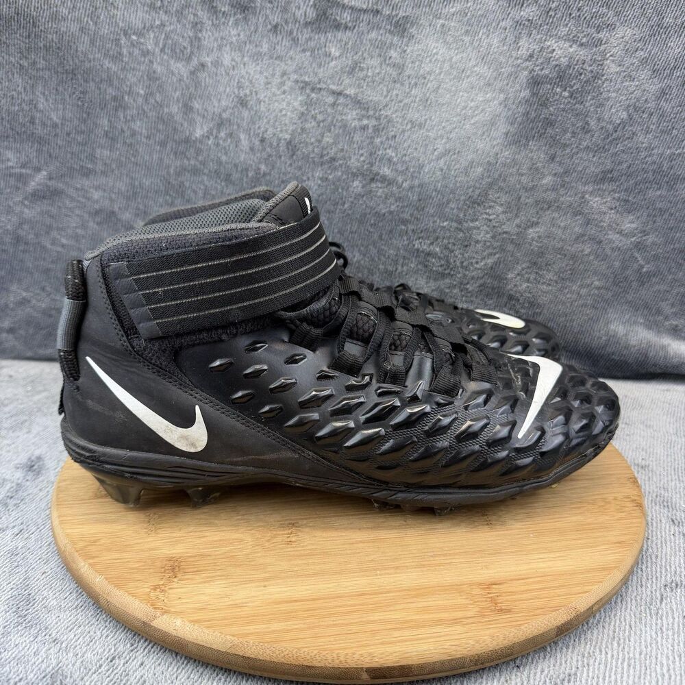 Nike Football Shoes Mens Size 12 Black Mid Top Cleats Spikes AH4000-002